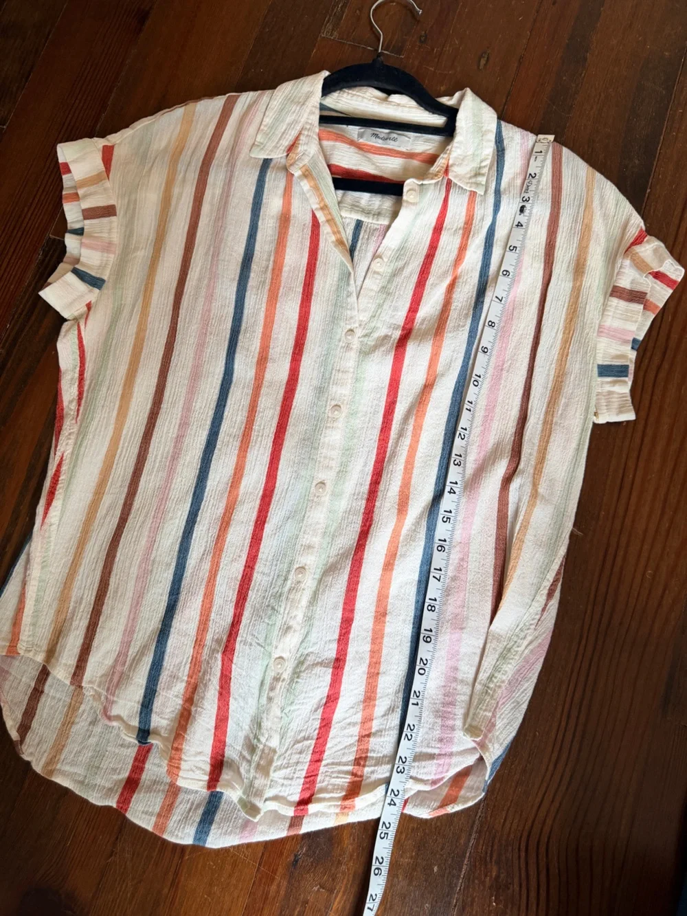 Madewell Central Drapey Shirt - Multicolor Stripe - Picture 4 of 6